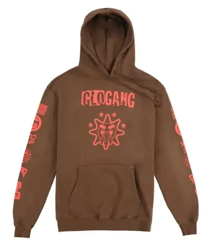 Glo Gang 300 Gloyalty Hoodie (Brown/Electric Red)