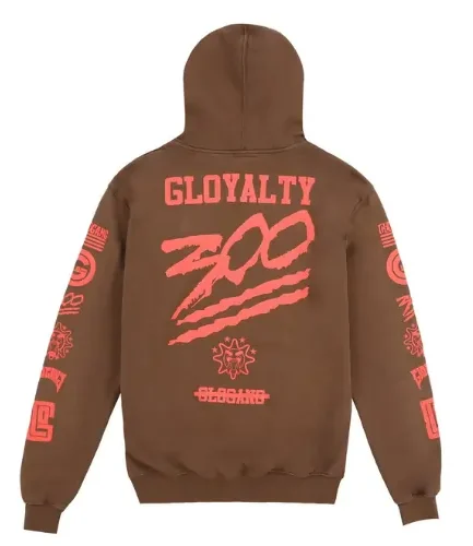 Glo Gang 300 Gloyalty Hoodie (Brown/Electric Red)