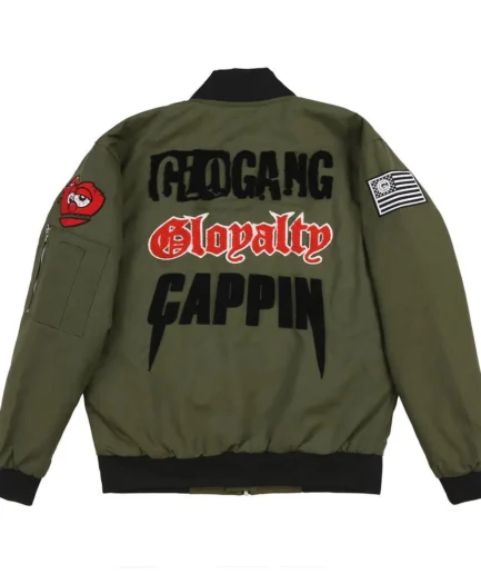 Glo Gang Cappin Olive bomber jacket