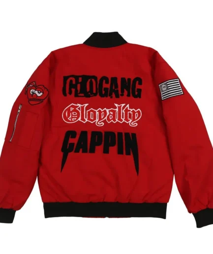 Glo Gang Cappin Red bomber jacket