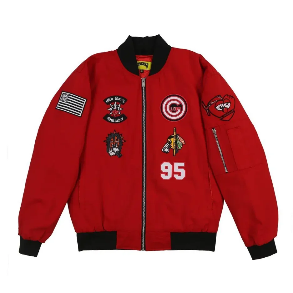 Glo Gang Cappin Red bomber jacket