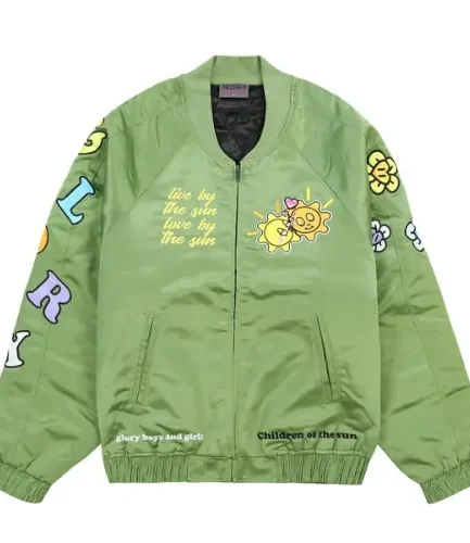 Glo Gang Satin Bomber Jacket (Vintage Green)