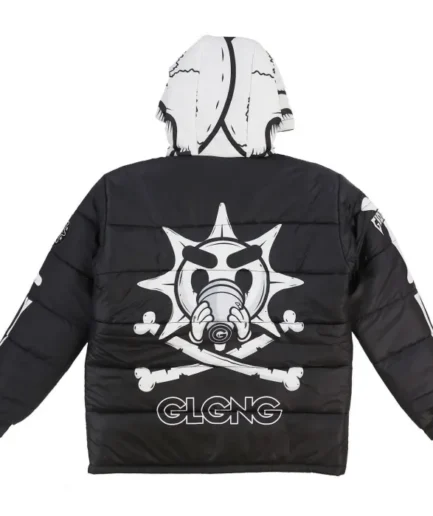 Glo Gang Skeleton Puffer Jacket Black