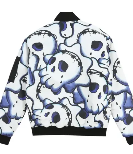 Glo Gang Skull Bomber Jacket (Blue)