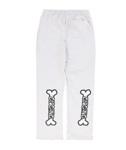 Gangs Don’t Die Bones Straight Leg Sweatpants (Heather Grey)