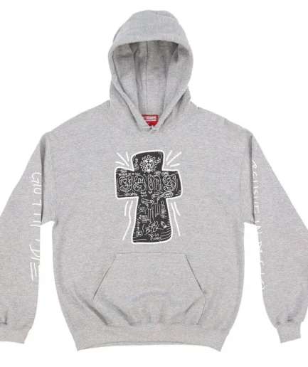 Glo Gang Front Logo Grey Hoodie