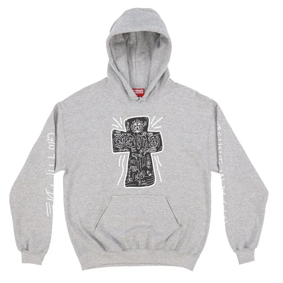 Glo Gang Front Logo Grey Hoodie